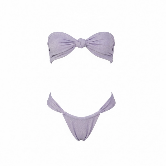Lilac Shiny Bikini Set