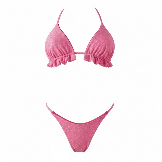 Dreamy Pink Shiny Bikini Set