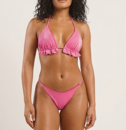 Dreamy Pink Shiny Bikini Set