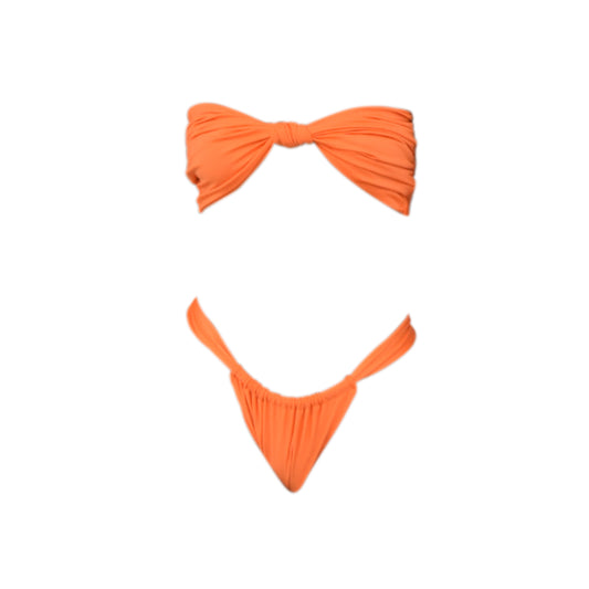 ORANGE SWIMWEAR SET STRAPLESS